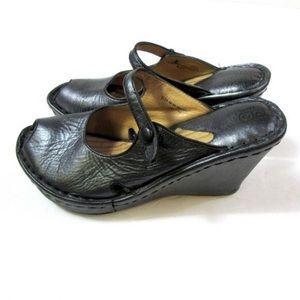 born boulder leather cork wedge